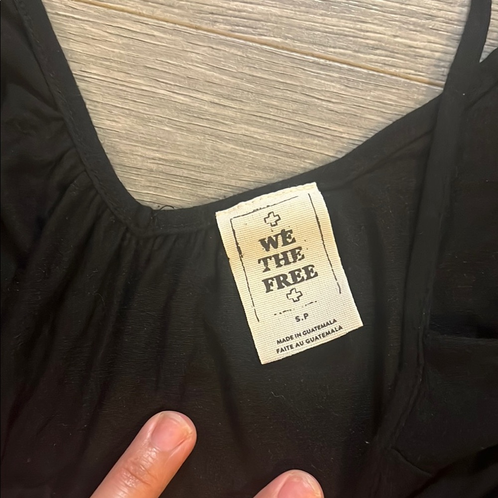 We The Free Black Asymmetrical Cut Out Camisole - Picture 3 of 5